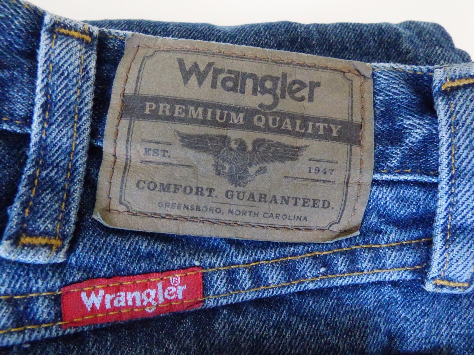 Mens Wrangler 5 Star Relaxed Fit Jeans Premium Denim