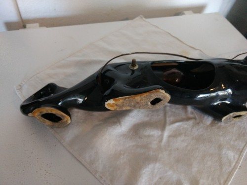 Vtg Mid Century Modern Eames Black Panther TV Ceramic Lamp Sleek Minimalist 21