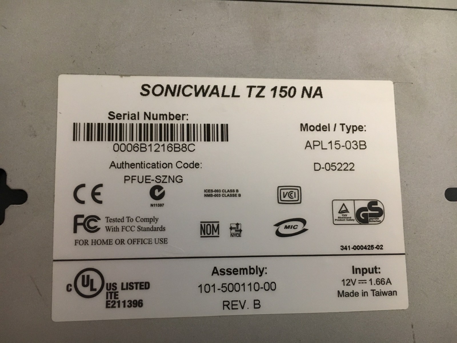 SonicWALL TZ 150 NA Firewall / VPN / Router - LOT of 2 - Small Business Router