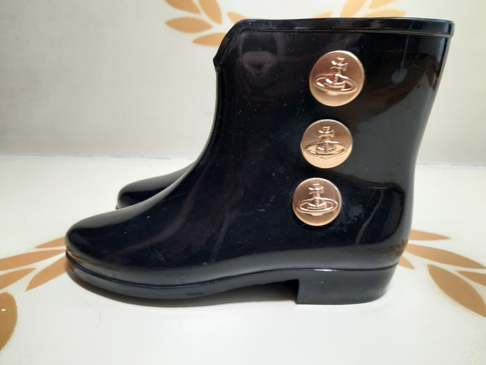 Vivienne Westwood Anglomania Melissa Black Rubber Boots US