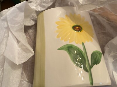 2 Sunflower Ceramic Vase, 4  x 5 1/2,  new