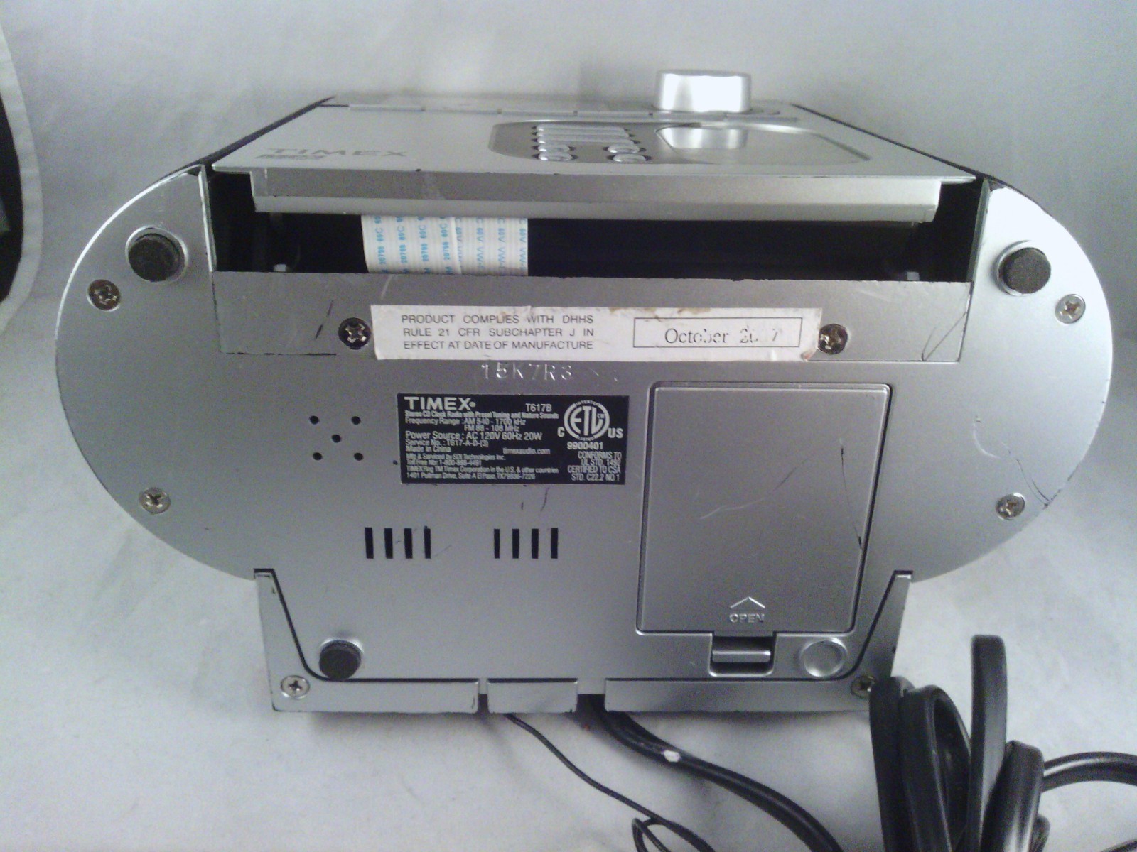 Timex T617-B Dual Alarm Clock Radio CD Player Nature Sounds MP3 Line In Stereo