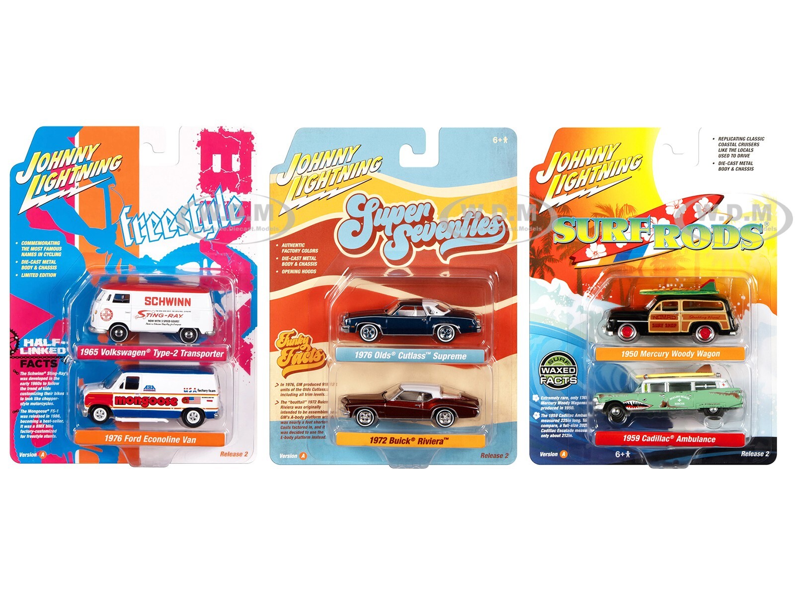 JohnnyLightning　SURF RODS ミニカー　マリブ　三台セット JohnnyLightning SURF RODS ミニカー マリブ 三台セット
