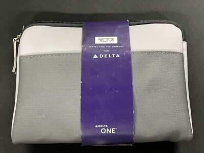 DELTA ONE TUMI  Traveling Soft Case Amenity Kit NEW Sealed W/ Gray Accents