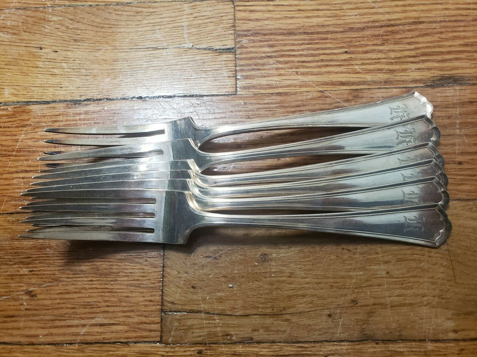 6 ANTIQUE COLLECTABLE * R.WALLACE * SECTIONAL SILVER PLATED
