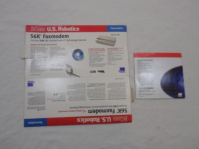 3Com U.S. Robotics 56K External Faxmodem 5686 V.90 Power Supply Serial Cable CD