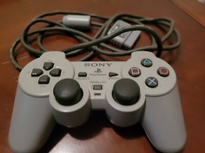 Grey PS1 Original Sony Playstation Controller Clean Works great! used Gray 