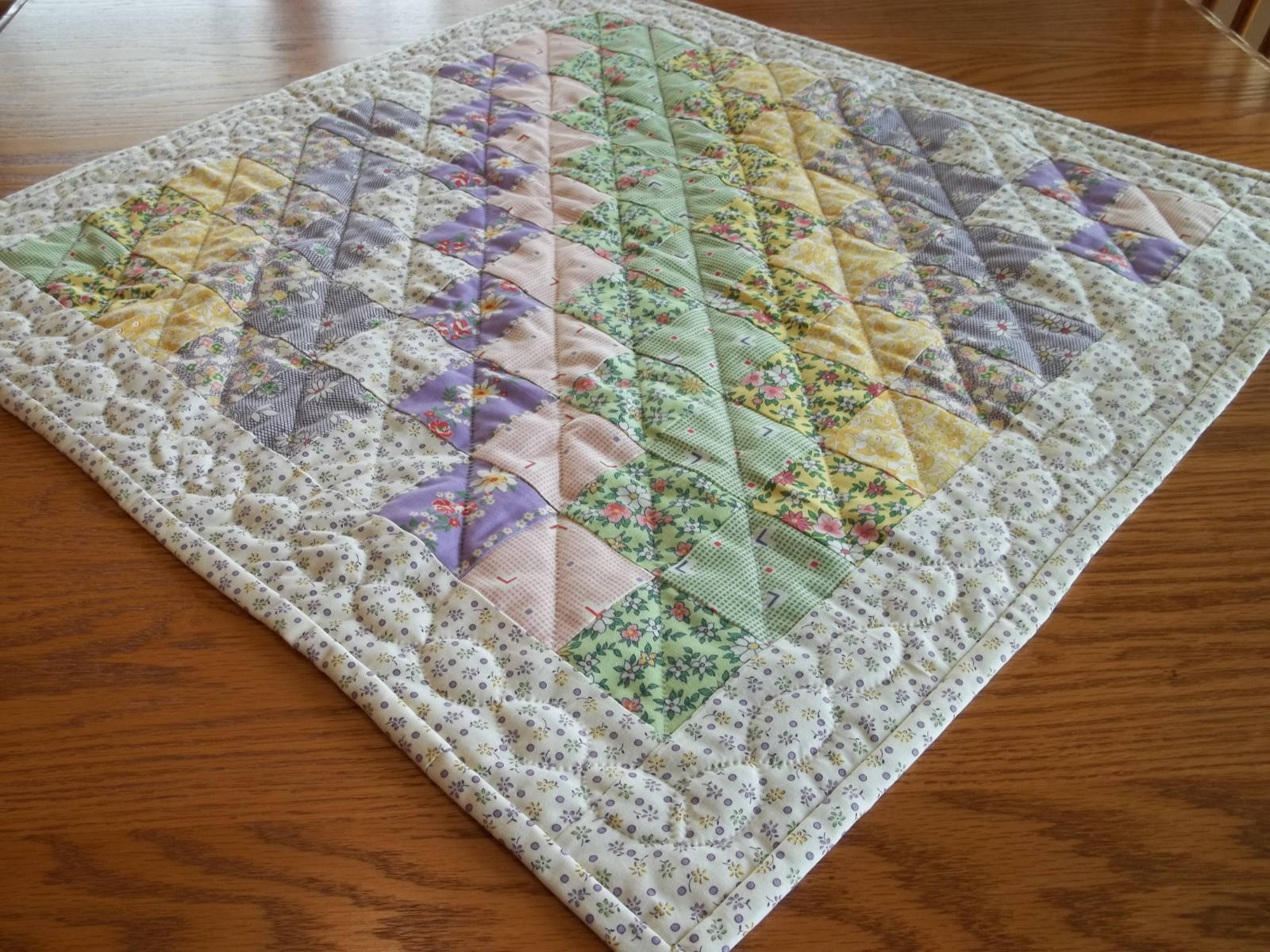 Handcrafted and Hand Quilted Table Topper/Tablecloth, 27