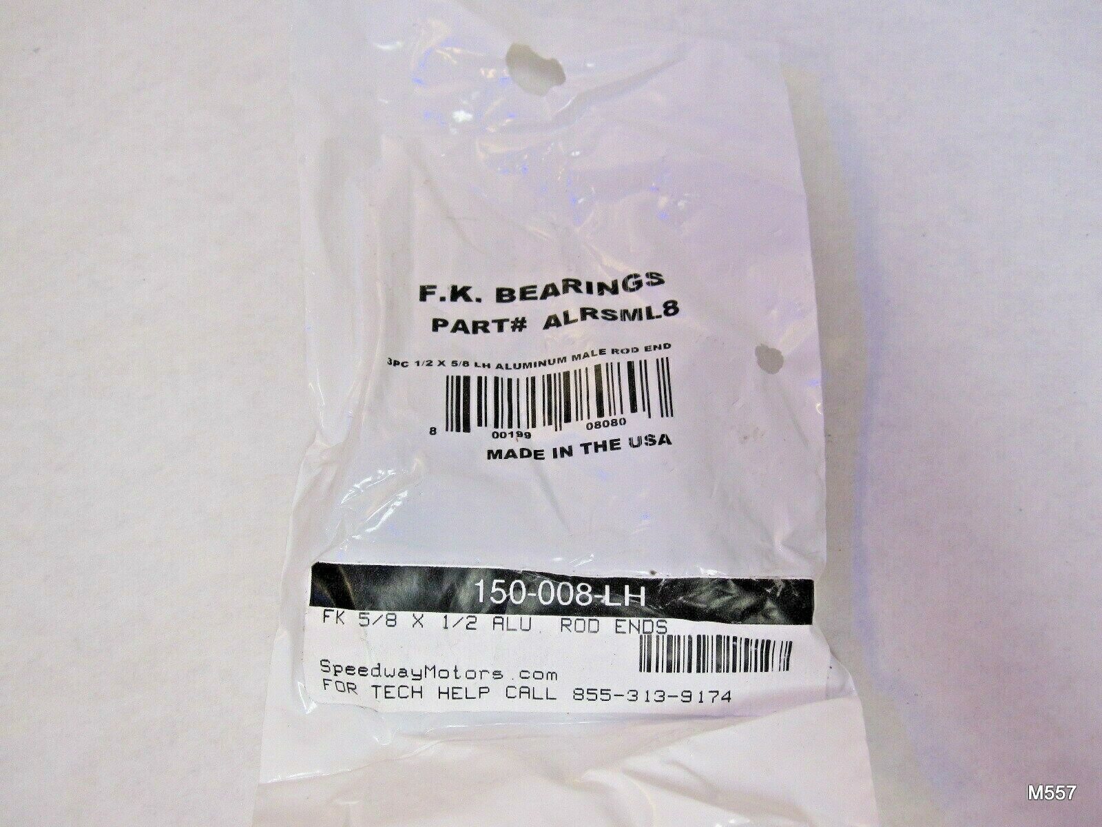FK Rod Ends Rod End 1/2 x 5/8-18 LH Aluminum Male FK Rod Ends Rod End 1/2 x 5/8-18 LH Aluminum Male