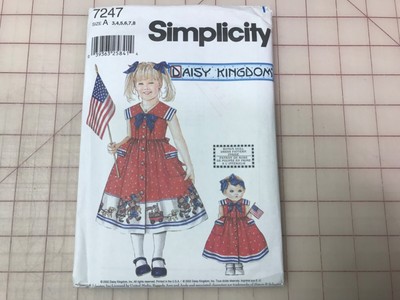 Simplicity Daisy Kingdom 7247 Dress Sewing pattern for girls 3,4,5,6,7,8 Uncut