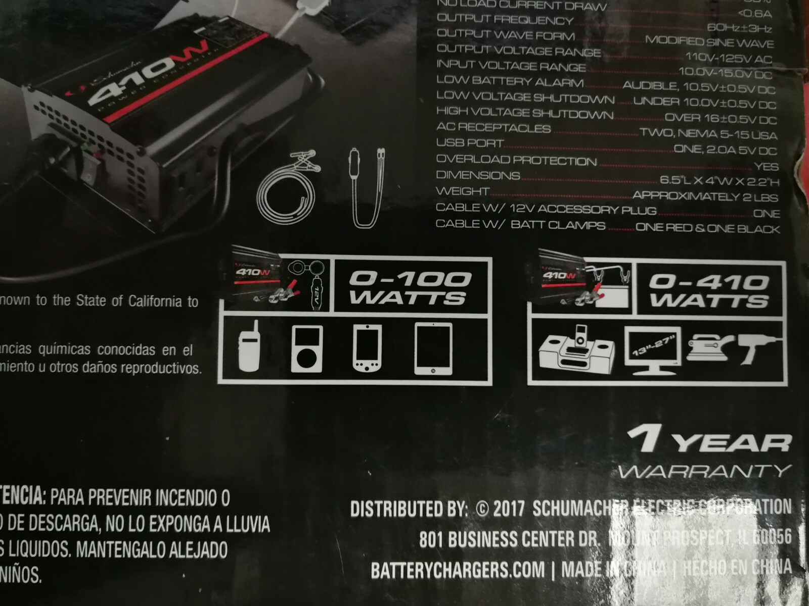 Schumacher XI41B Power Converter- Vehicle Power to Household Power. New Open Box