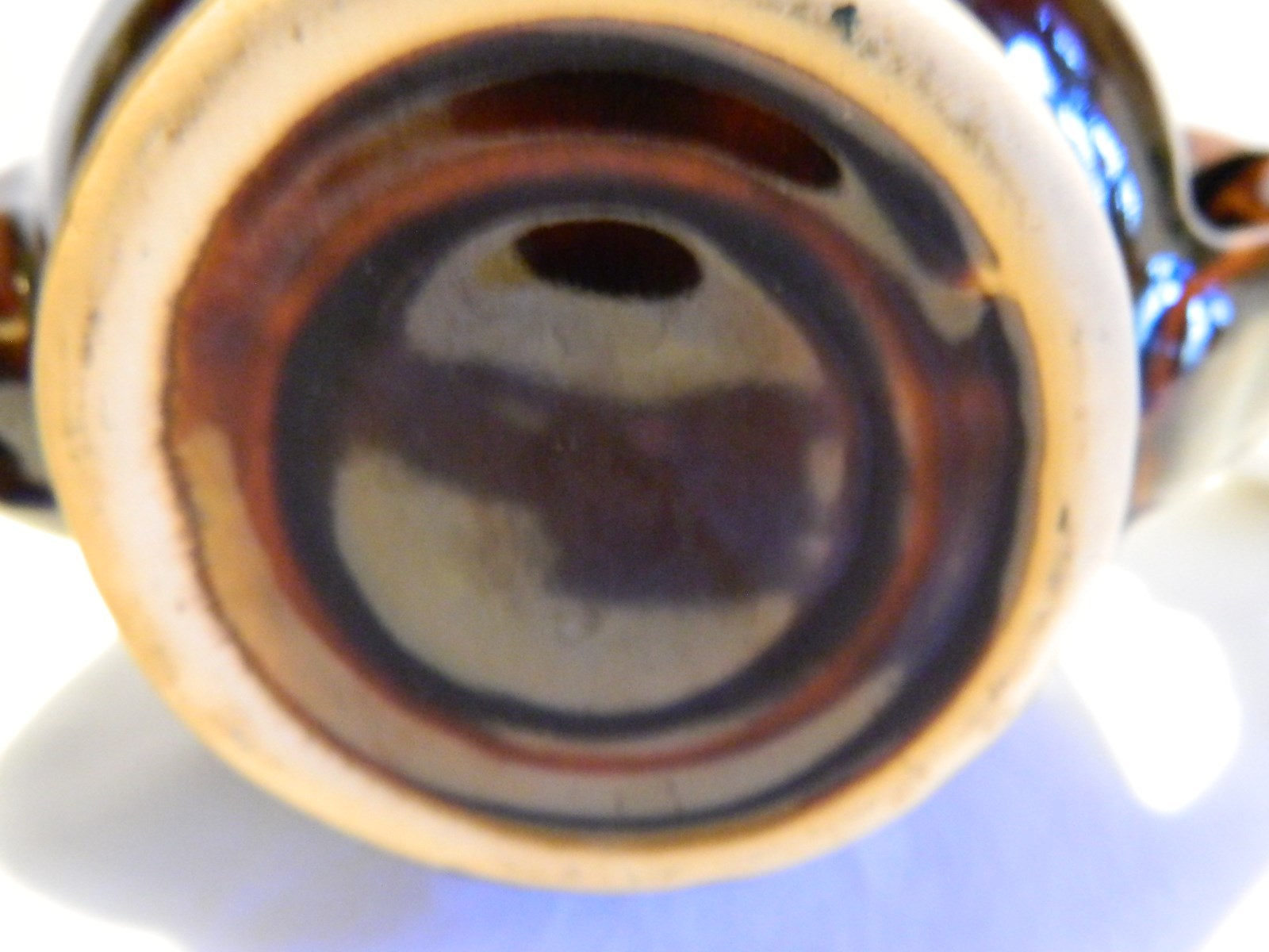 VINTAGE BROWN DRIPWARE GLAZE TEAPOT