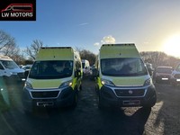 CHOICE OF 2 FIAT DUCATO 2.3 MULTIJET EXLWB EXHIGH ROOF AMBULANCE 66 REG 18 REG