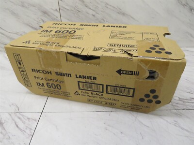 Open Box Ricoh Savin Lanier Black Print Cartridge IM600