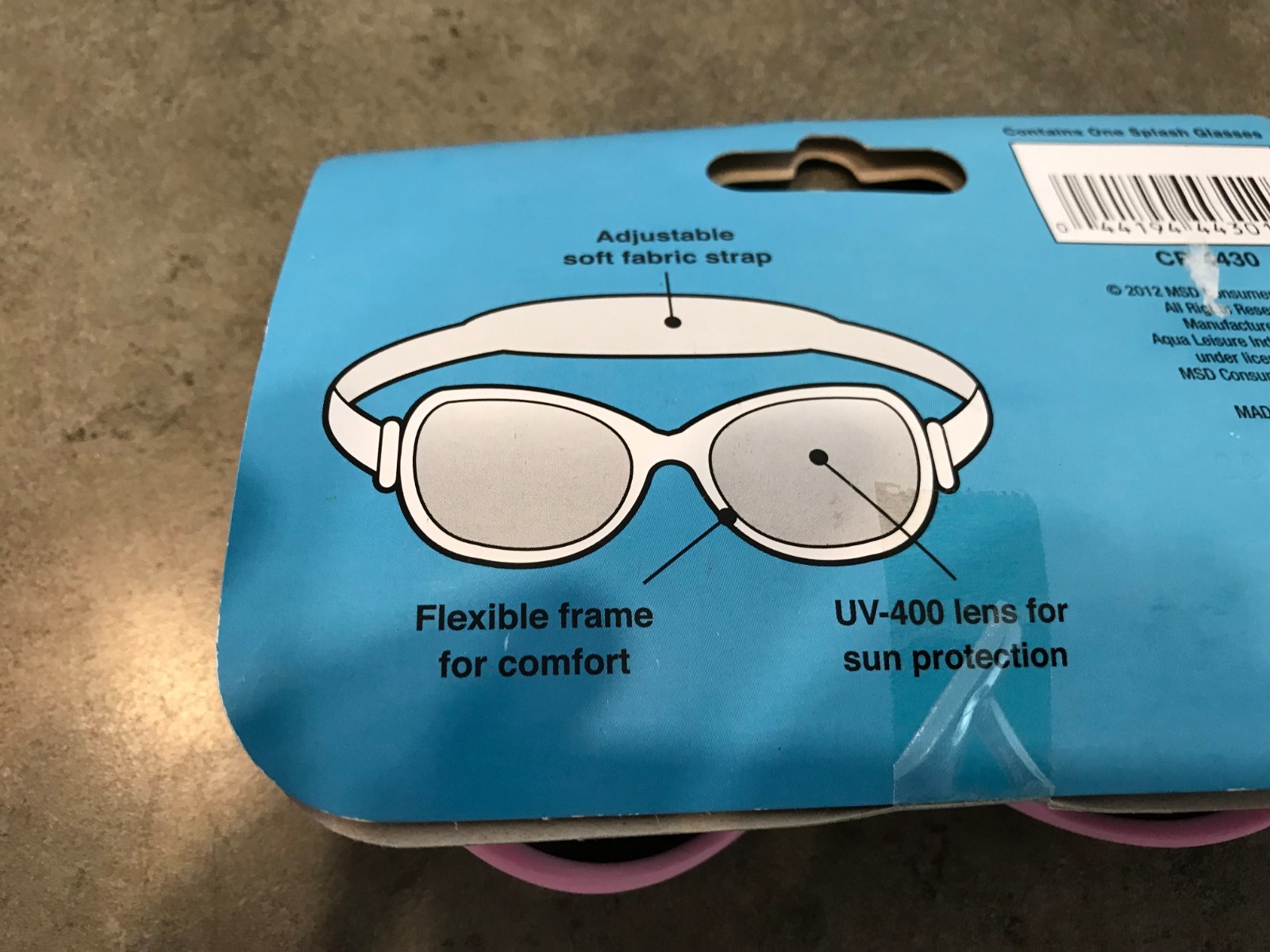 Coppertone Splash Sunglasses Pink Flexible Frame and Adjustable Strap