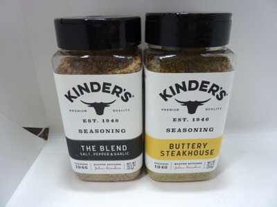 2 pack Kinder's Seasoning The Blend Salt, Pepper and Garlic& Buttery Steakhouse
