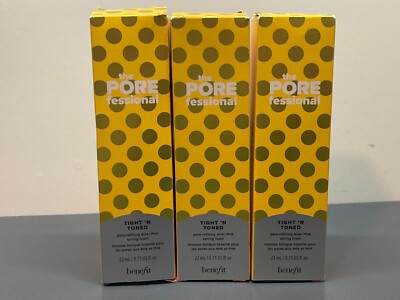 3x Benefit The POREfessional Tight N Toned AHA + PHA Toning Foam 0.75 Fl Oz NIB