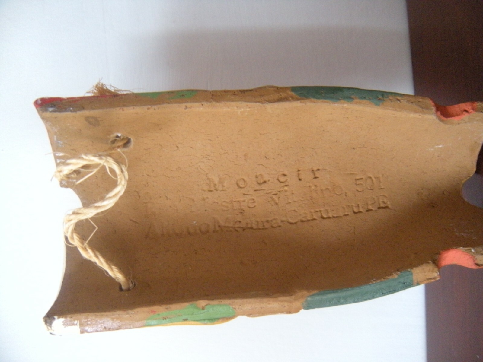 AUTHENTIC BRAZILIAN CLAY MASK MOACIR MESTRE VITALINO ALTO DO MOURA FOLK ART