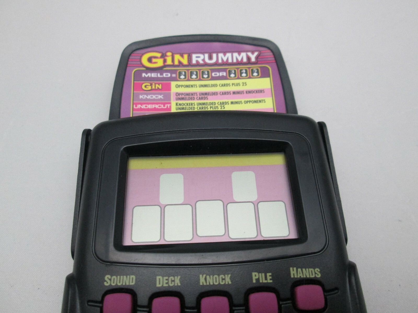 RADICA GIN RUMMY ELECTRONIC HANDHELD GAME CASINO CARD LCD TOY TRAVEL POCKET