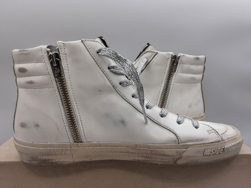 Pre-owned Golden Goose Slide Women's Leather Sneakers White/gold/silver Eu 39 Us 9 $655