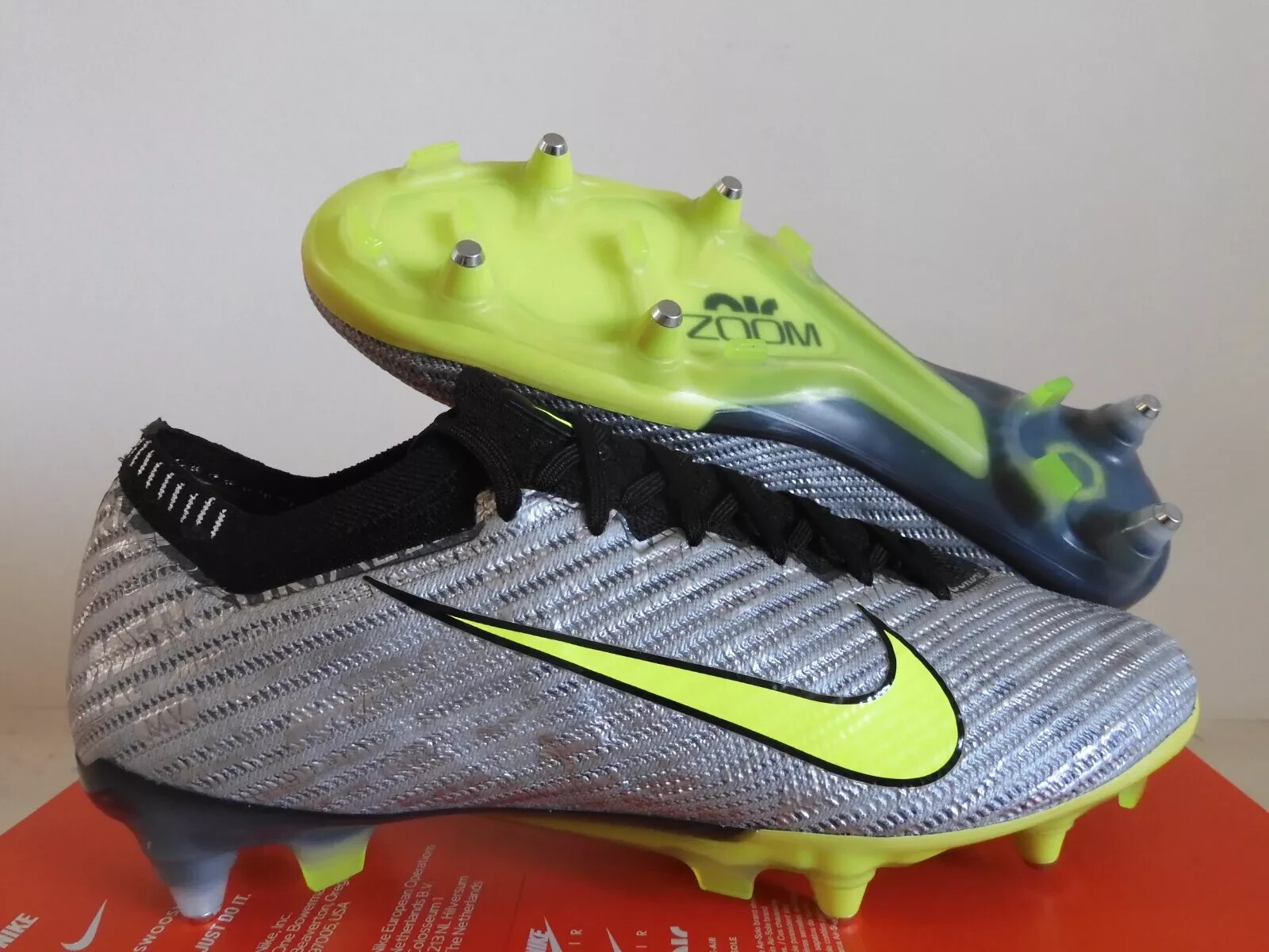 Мужские кроссовки Nike Mercurial Vapor 15 Elite XXV SG-Pro AC P Silver Volt FJ2965-060 sz 7.5