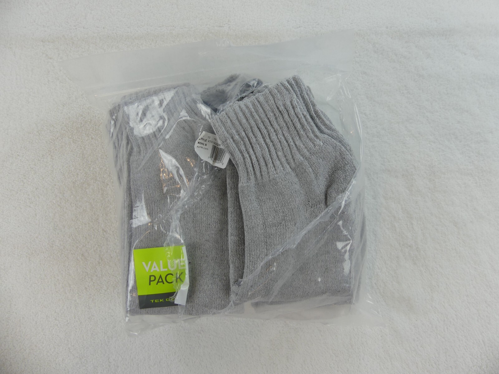 S Mens Size 13-15 Gray 10 Pack Quarter Crew Moisture Wicking