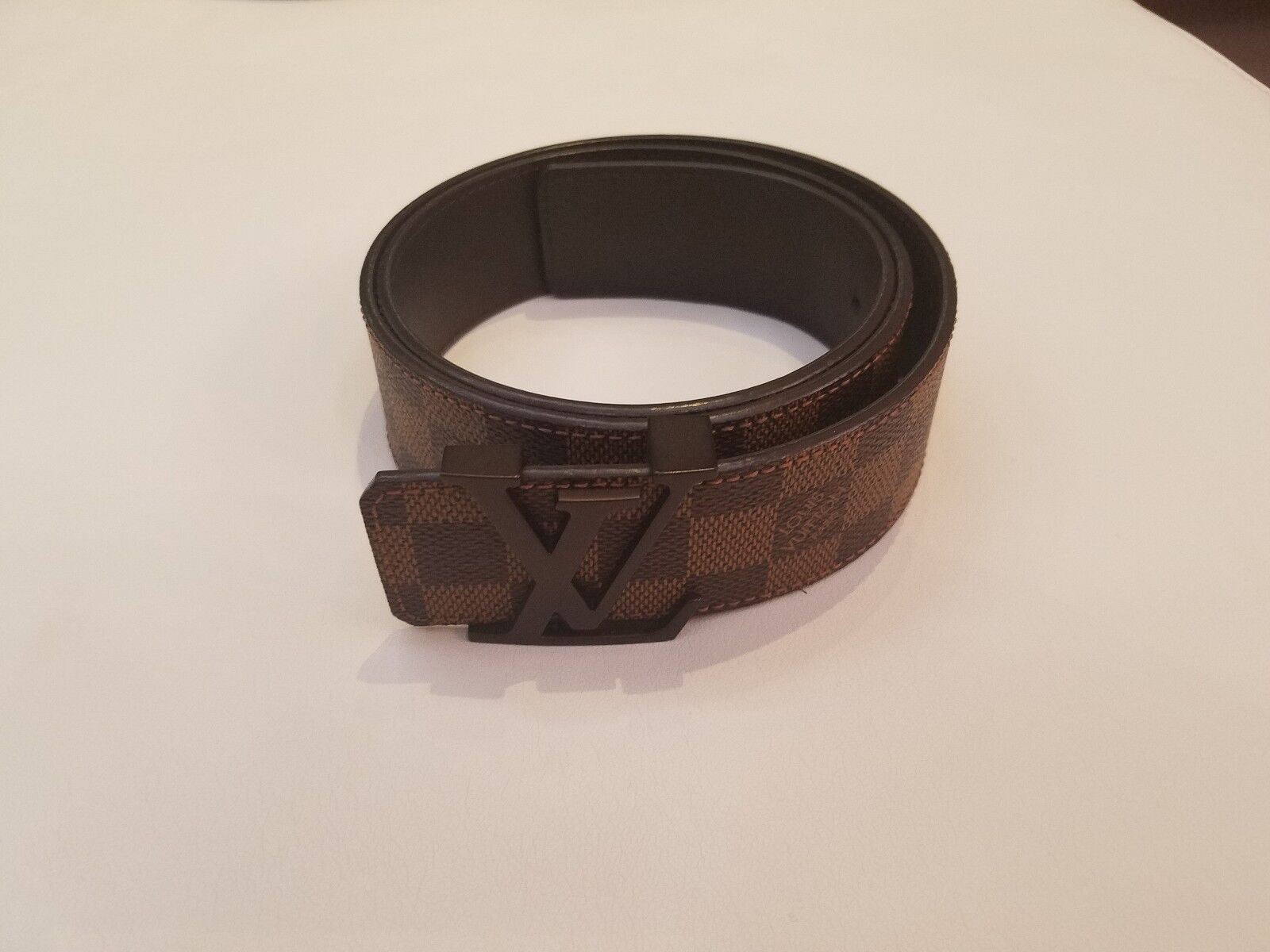 AUTHENTIC LOUIS VUITTON CEINTURE BELT DAMIER LEATHER BROWN AUTHENTIC LOUIS VUITTON CEINTURE BELT DAMIER LEATHER BROWN