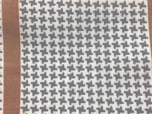 4 YARDS OF VINTAGE 1950’S ERA GREY & BROWN GEOMETRIC PRINT COTTON FABRIC