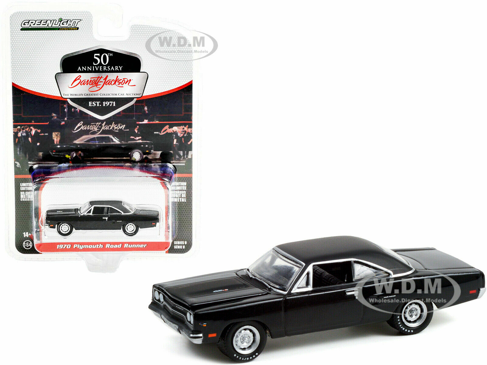 1/18 グリーンライト 1970 Plymouth Road Runner 1970 PLYMOUTH ROAD RUNNER BLACK BARRETT JACKSON 1/64 DIECAST