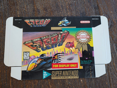 F Zero Player's Choice for Super Nintendo SNES For Display Only Box