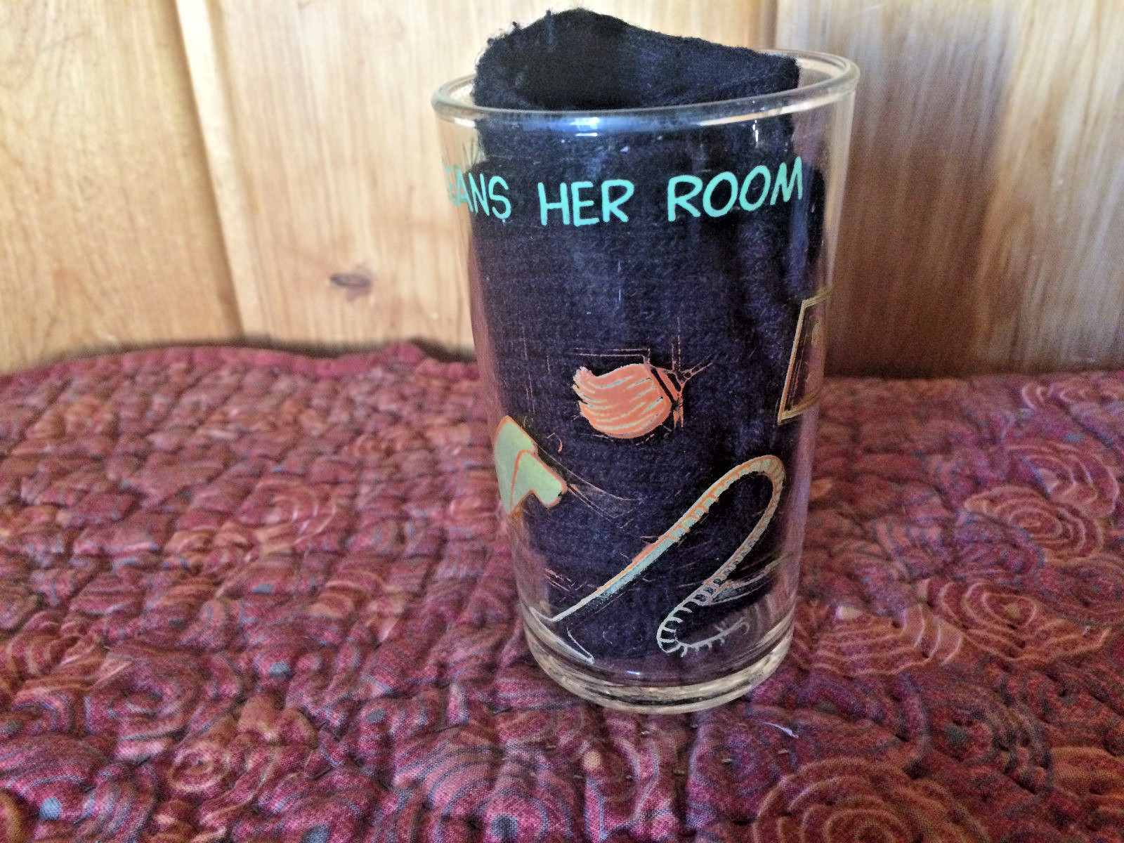 Vintage 1971 Archie Comic Collector 8 Oz Glass Sabrina Cleans Her Room