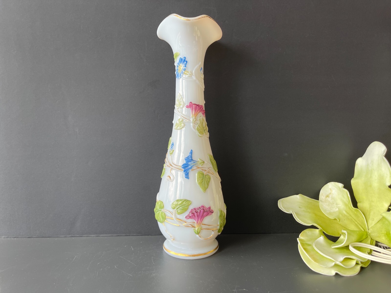 バカラ　グレインVASE Antique French Baccarat Opaline 13