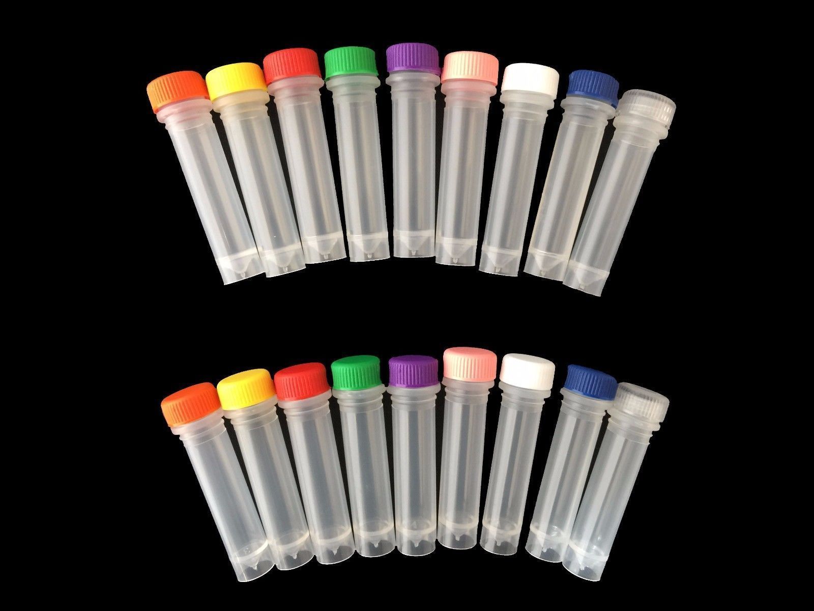 25/50/100/250pcs 1ml Plastic Vials Microcentrifuge Tubes Lab Screw Cap