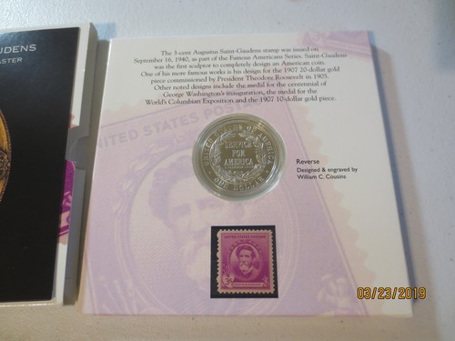 1996 National Community Service Proof Silver Commemorative Coin & Stamp Set b
