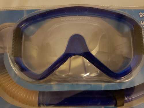 Sand n Sun mask set snorkel snorkeling New goggles blue adult adjustable purge