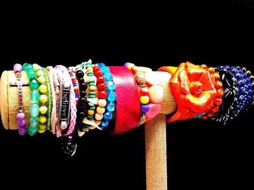 23 Multi Color Stretch Bangle Bracelet Lot