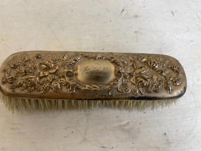 Antique Victorian Style Gold Colored Hair Brush