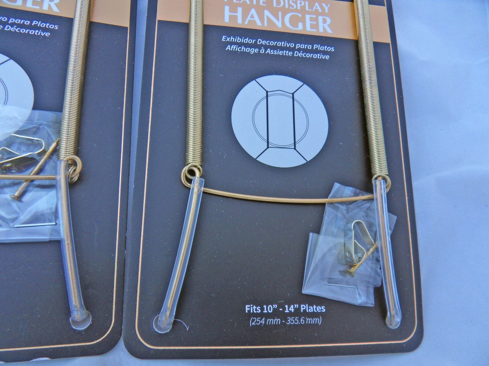 2 New Tripar  10" to 14"  Brass Plate Display Hangers Free US Shipping
