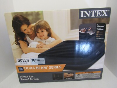 Intex Dura-Beam Series 16.5'' Pillow Rest Raised Inflatable Airbed Queen Size