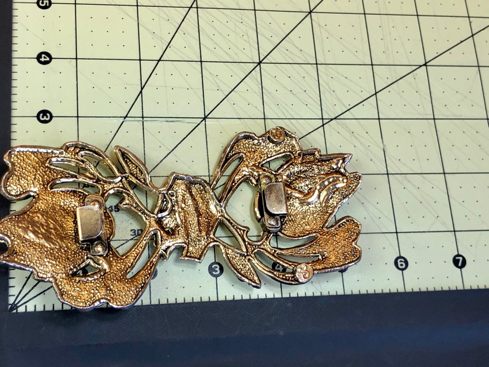 Vintage? gold tone  Belt Buckle flowers - cut out - antique?