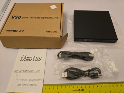 PC MAC LAPTOP USB CD DVD RW ROM PORTABLE EXTERNAL DRIVE NEW! Slim Optical Burner