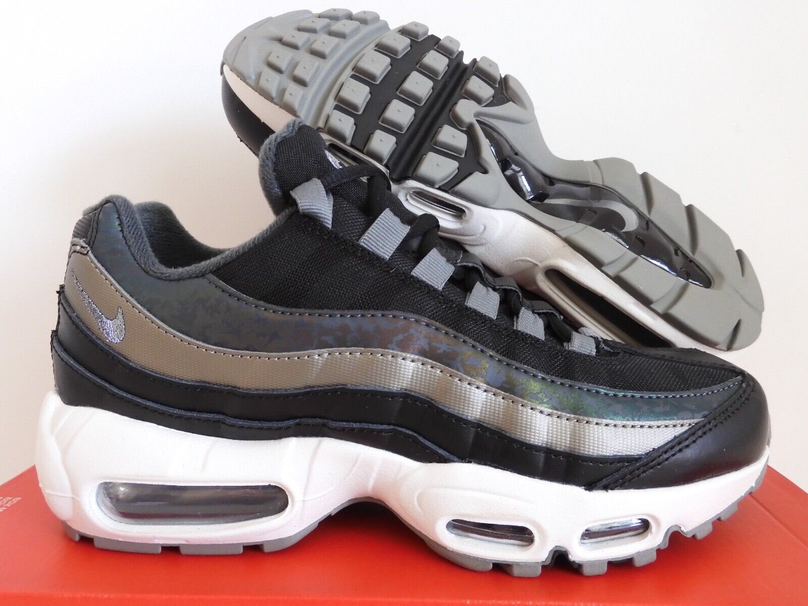 WMNS NIKE AIR MAX 95 BLACK-METALLIC PEWTER-SUMMIT WHITE SZ WMNS NIKE AIR MAX 95 BLACK-METALLIC PEWTER-SUMMIT WHITE SZ