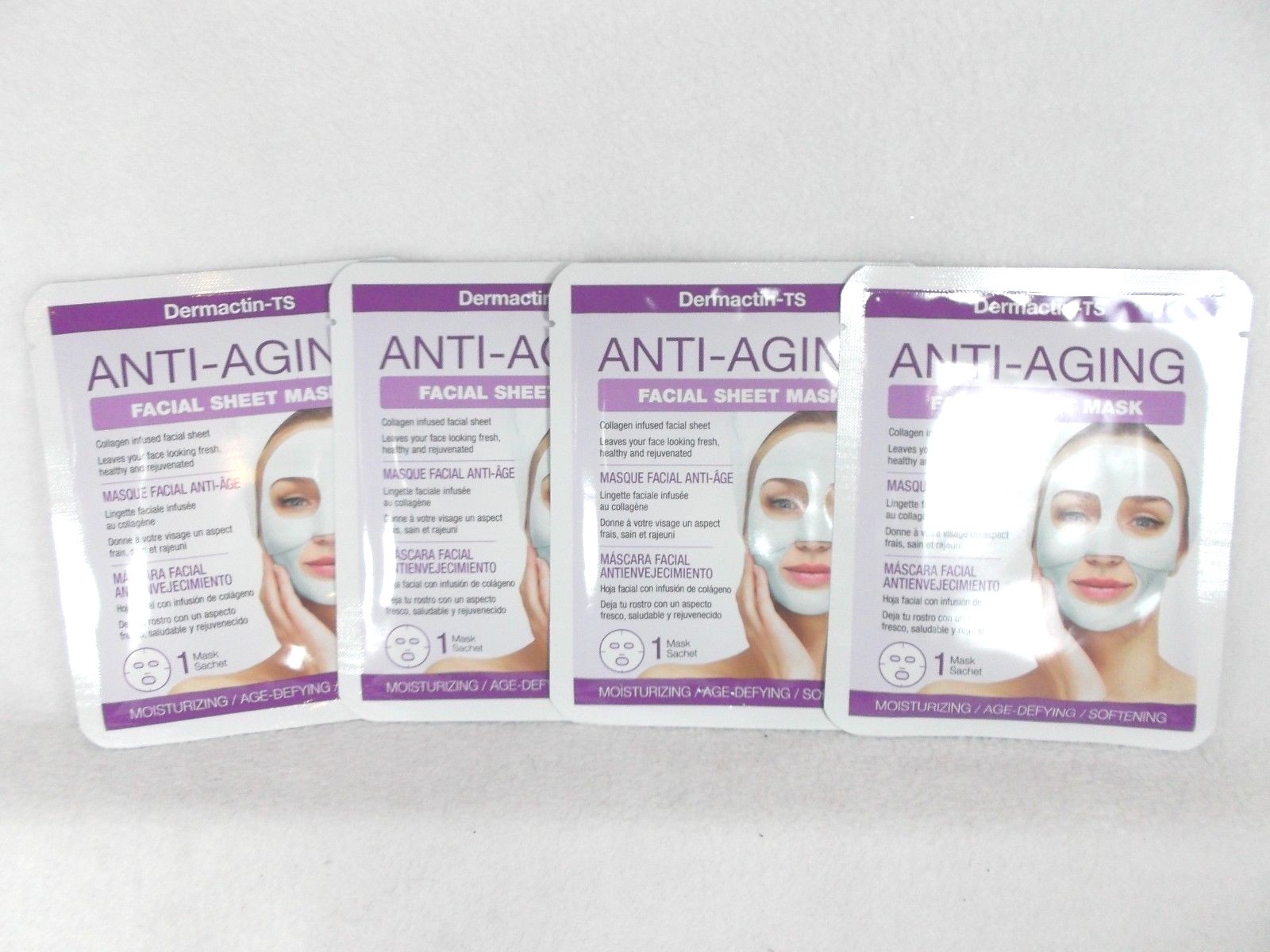 8 Dermactin-TS Anti-aging & Skin firming facial sheet masks 4 of each