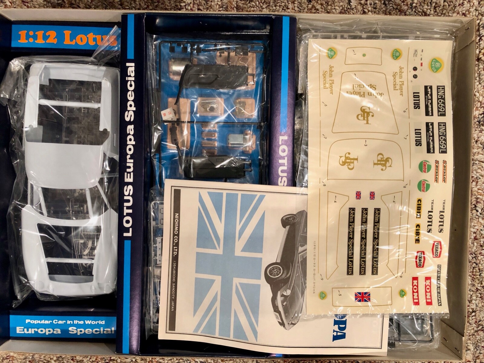 Nichimo Lotus Europa Special 1/12 scale model kit, used