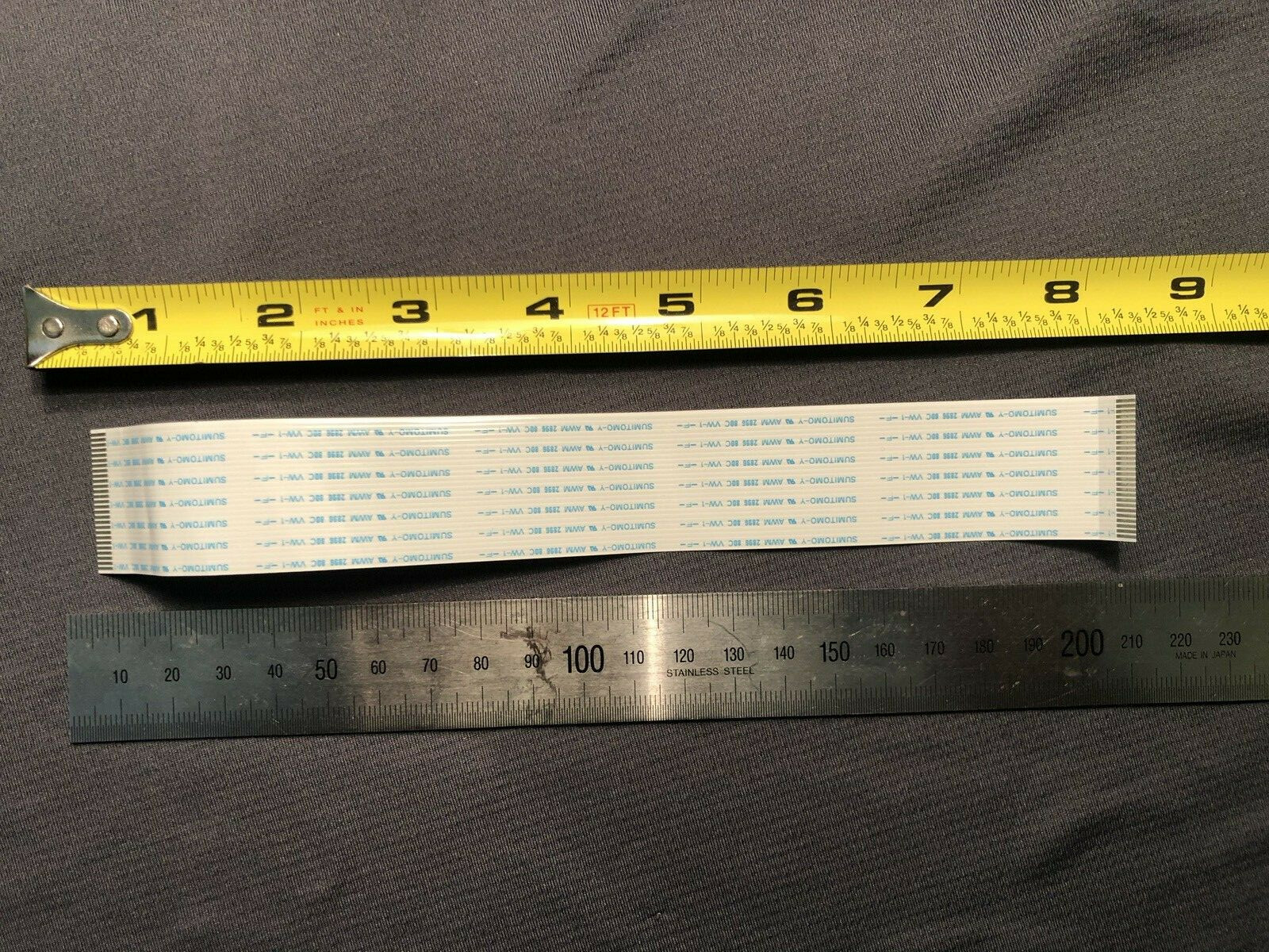 SUMITOMO-Y AWM 2896 80C VW-1 FLEX CABLE 27 PIN 210mm 8.3