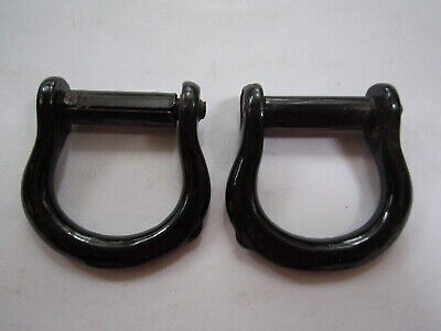2 VINTAGE ANTIQUE HORSE HAMES / HARNESS 1 1/8'' REPAIR LOOPS WITH ROLLER, NOS