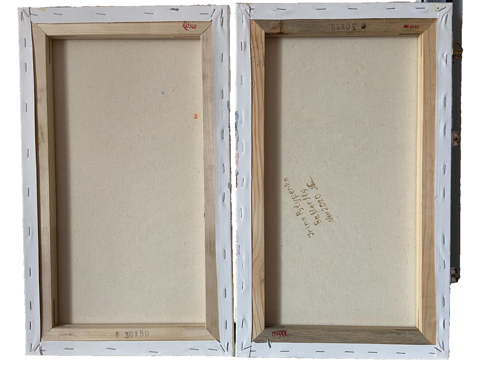 Butterfly red, blue, orang, gold acrylic paintings on canvas original, signed