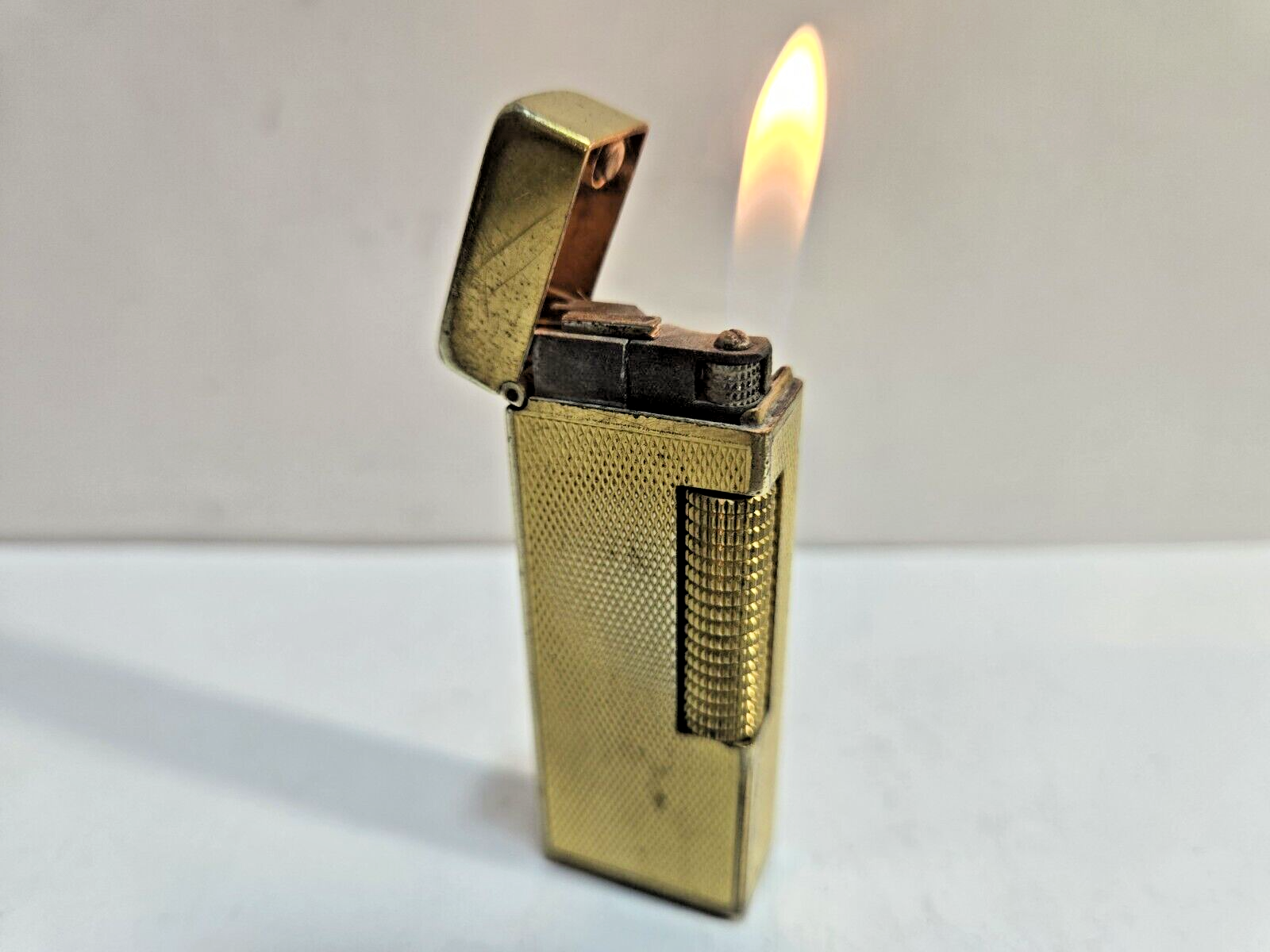 その他 Dunhill Lighter Working Vintage DUNHILL Rollagas Lighter Gold Tone SWISS