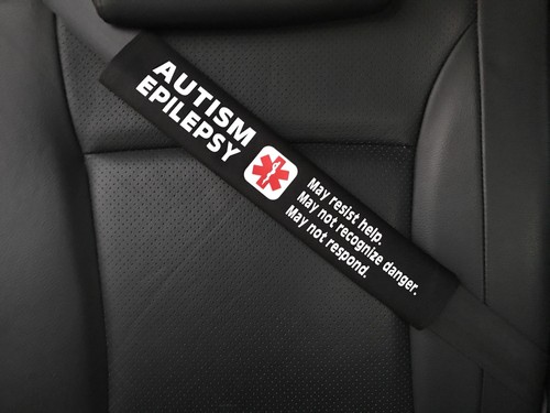 Autism Epilepsy Medical Alert Seat Belt Safety Cover