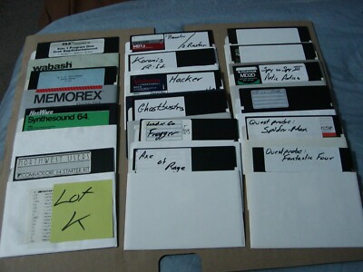 Commodore 64 Master Disk (4) + Blank Disks (12) Lot K 5.25'' Disks ONLY Tested